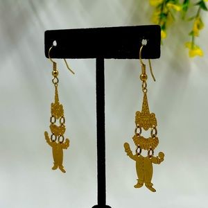 Adorable Clown Articulated Vintage Earrings
